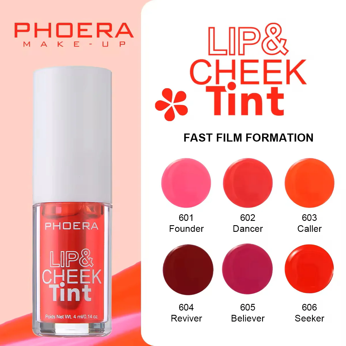 Phoera Lip & Cheek Tint Stain Matte Finish - Image 6