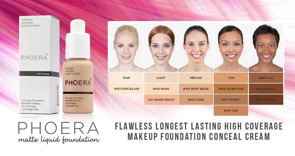 Phoera Matte Liquid Foundation Testers - Image 4